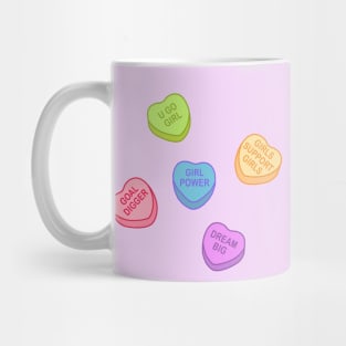 Conversation Hearts - Girl Power - Sticker Pack - Valentines Day Mug